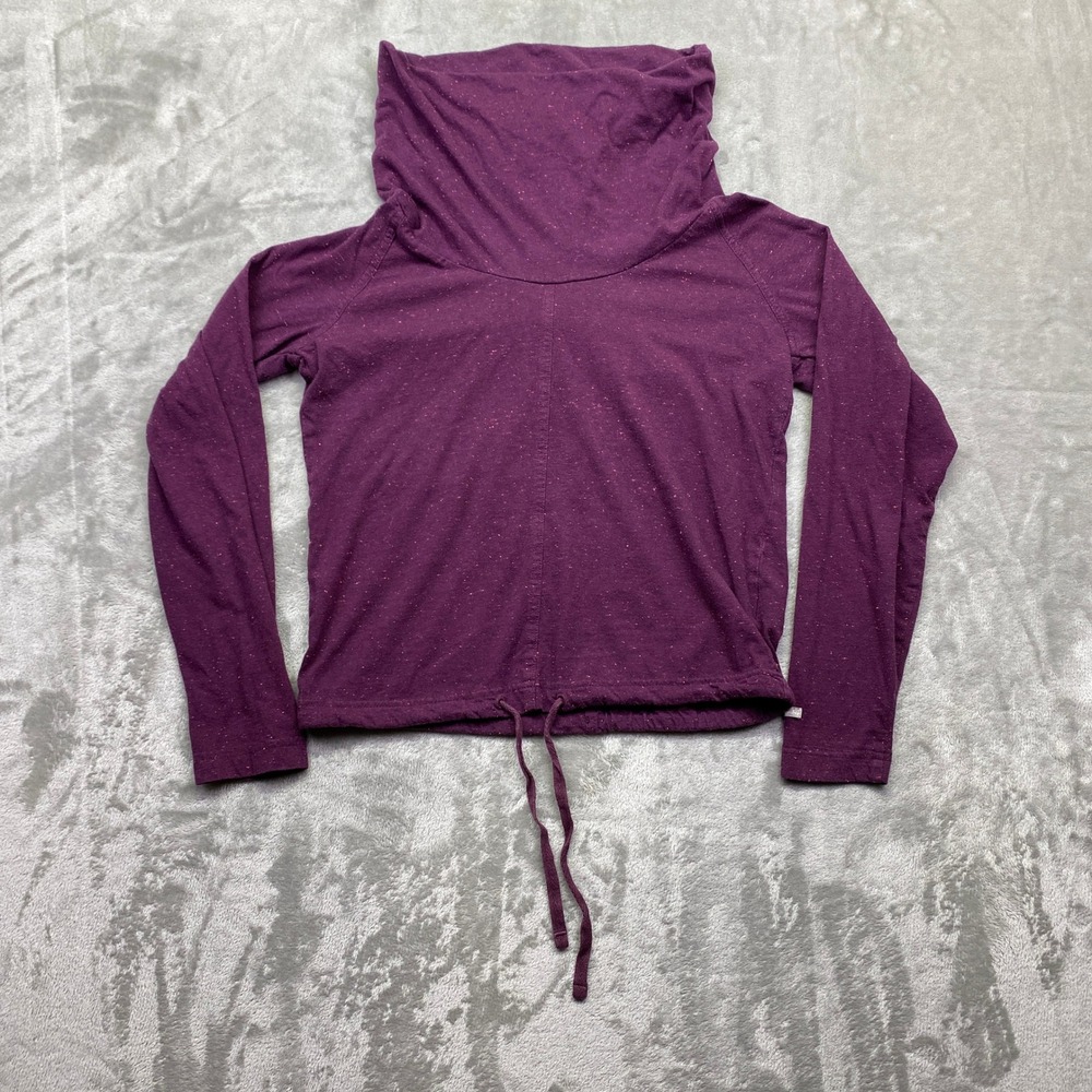 Columbia Womens XS Plum Purple Speckled Cowl Neck Drawstring Pullover Top